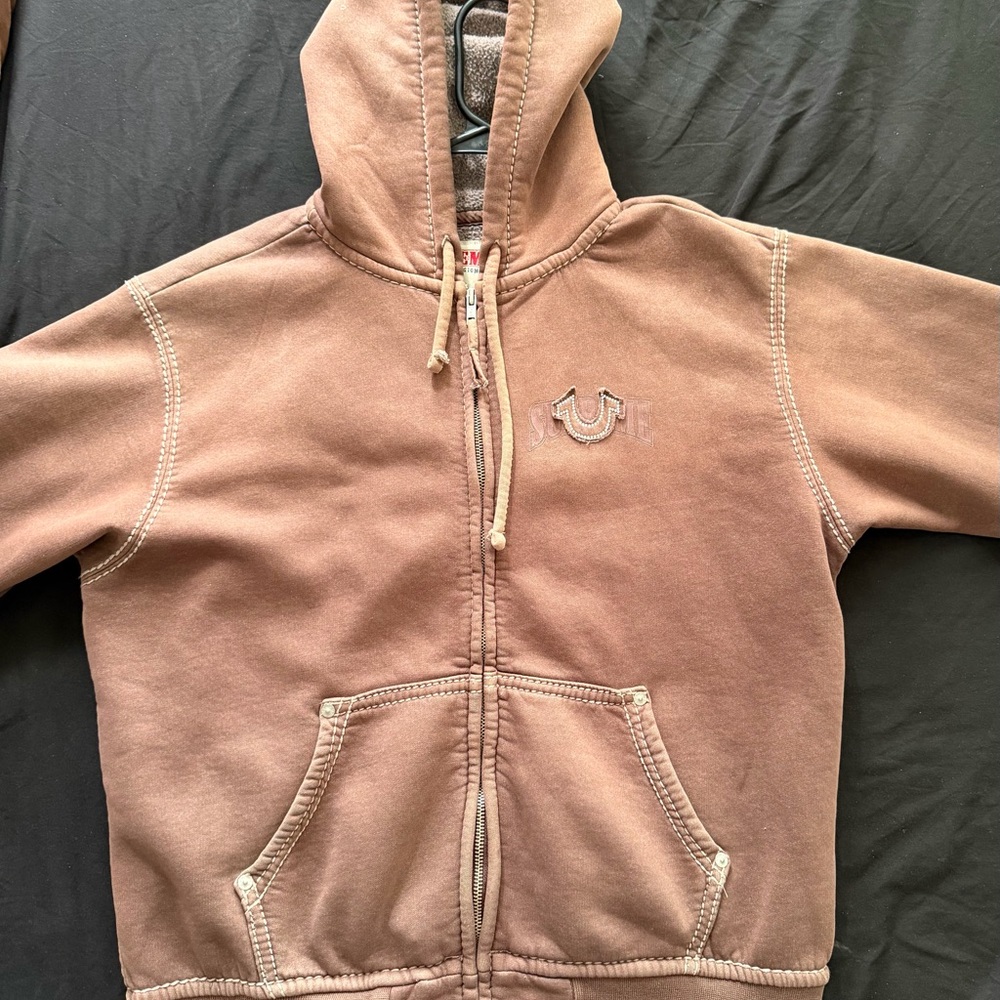 Supreme Brown Zip-Up Hoodie